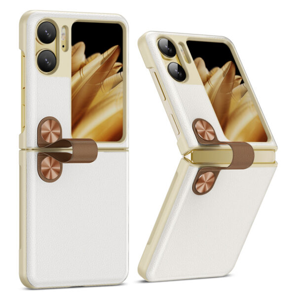 OPPO Find N Serie Leder OPPO Find N2 Flip Einfarbig Mode Handyhülle #1696 – Bild 6