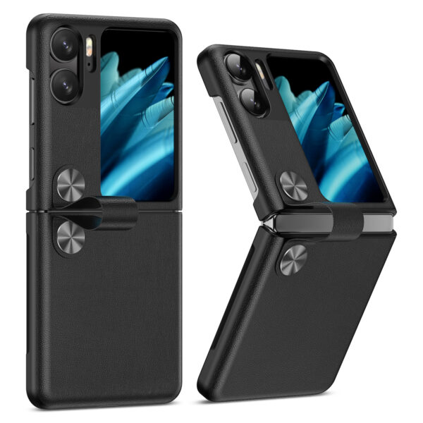 OPPO Find N Serie Leder OPPO Find N2 Flip Einfarbig Mode Handyhülle #1696 – Bild 3